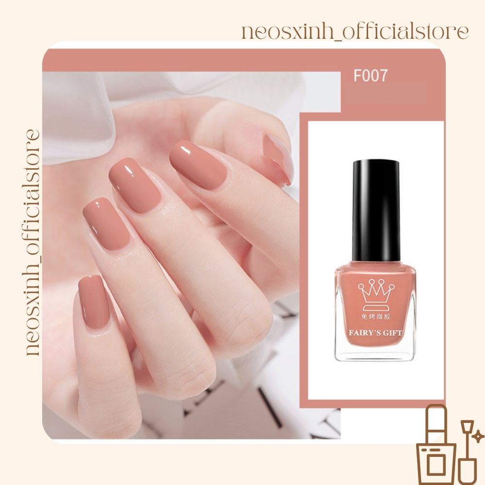 Sơn Móng Tay Fairy's Gift 15ml Màu Nude Đen Trắng Trong Suốt Kim Tuyến Pastel Tím - Neosxinh Nails