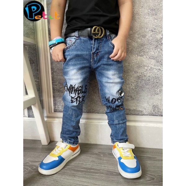 Quần jean petit dài bé trai cool ngầu pet036