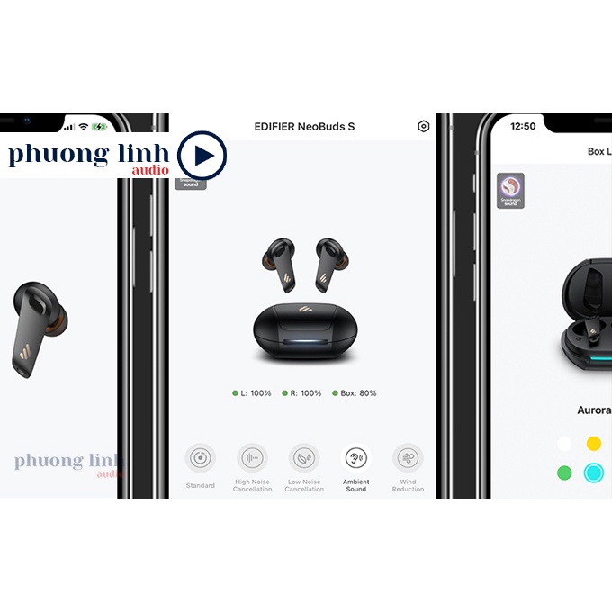 Tai nghe bluetooth 5.2 EDIFIER NEOBUDS S Chống ồn chủ động Âm thanh Qualcomm Snapdragon 6 mic đàm thoại Hàng chính hãng