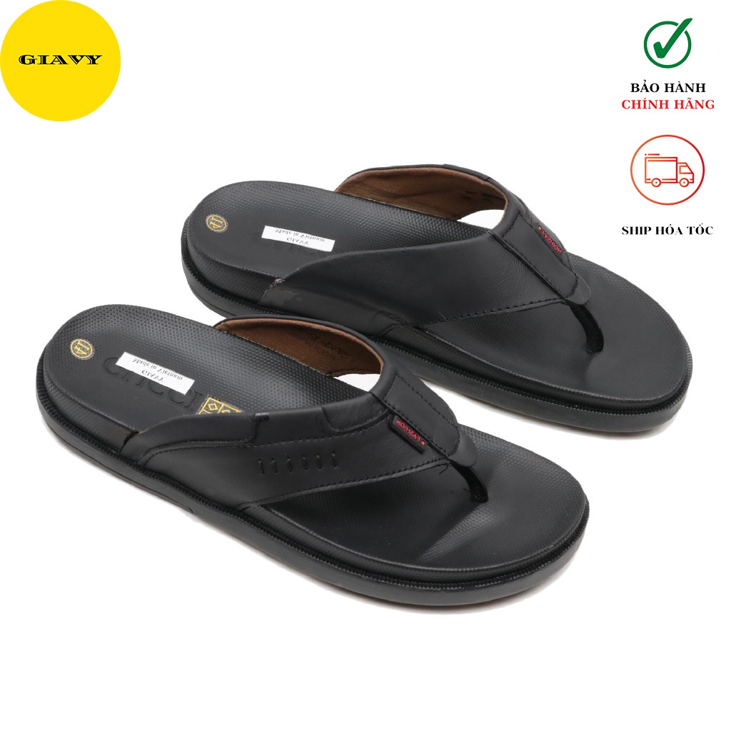 Dép kẹp nam, dép kẹp quai da đế cao DU5793/12 - GIÀY GIAVY