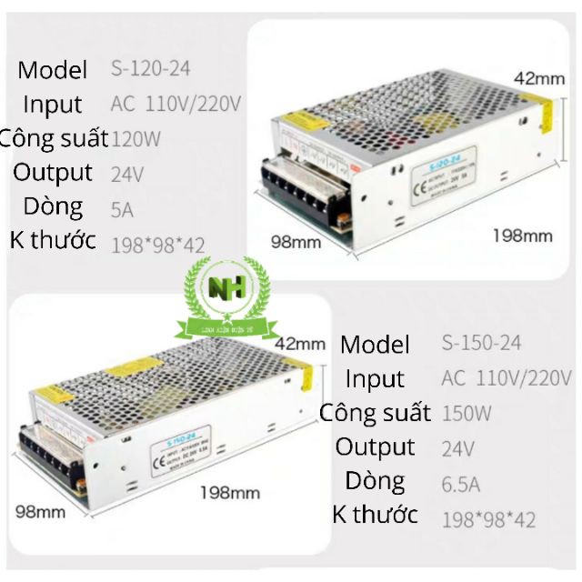 (LKNH) 220V- 24V Power Supply ( 1A, 3A, 5A, 10A, 15A, 20A, 30A ) Nguồn tổ ong 24V đủ dòng Loại Tốt