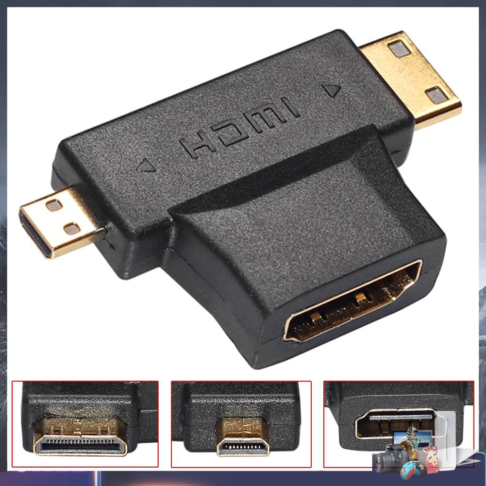 3 Đầu Chuyển Hdmi-Compatible Female Sang Mini Hdmi-Compatible Male 2 Trong 1 Multi 90 °