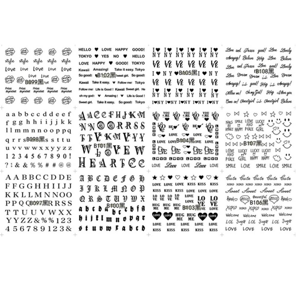 [Hàng mới về] Set 12 tờ miếng dán trang trí móng nghệ thuật phong cách xinh xắn