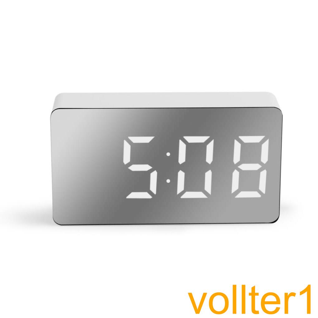 LED Digital Clock USB Rechargeable Tabletop Time Date Temperature Display Alarm Electronic Decorations Clocks【vollter1】