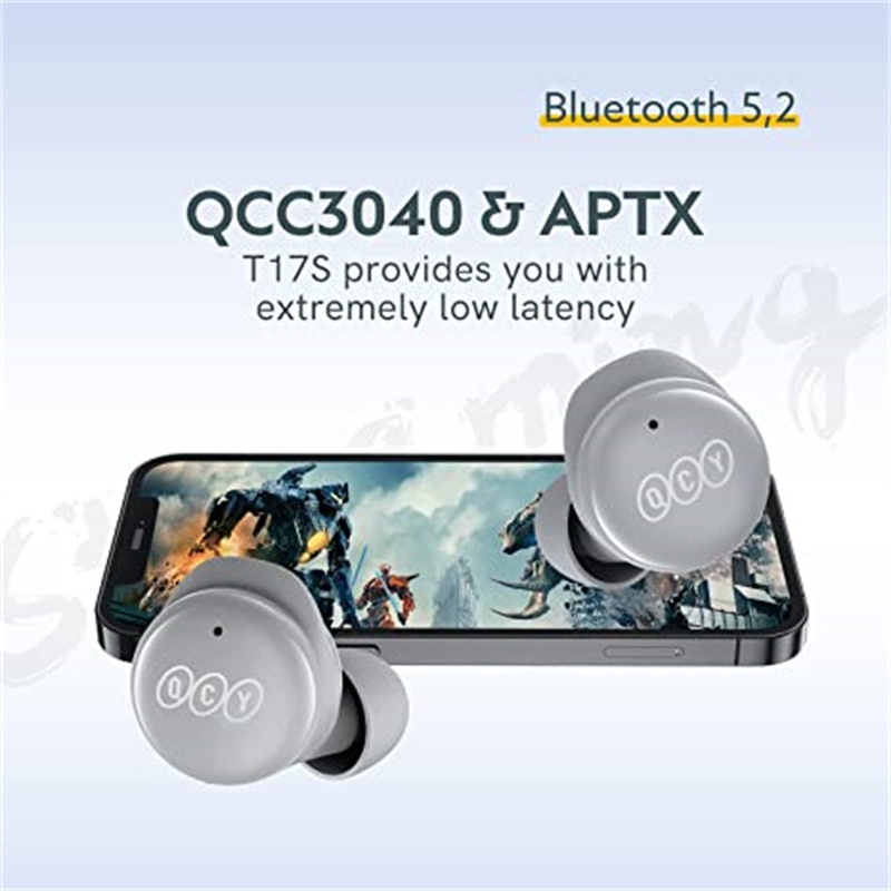 Tai Nghe Không Dây QCY T17S Bluetooth 5.2 TWS Qualcomm aptX Audio 4 Mic Gọi HD IPX5 Chất Lượng Cao
