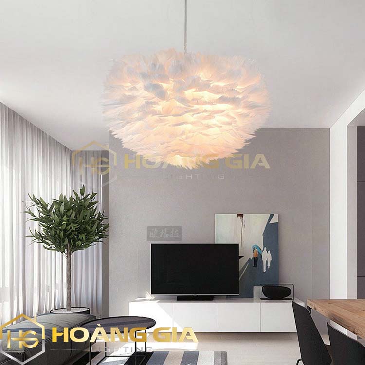 Đèn Decor 🍀 Đèn Thả Trần 🍀 Đèn Phòng Ngủ Lông Vũ Trang Trí Hiện Đại 🍀 Kèm Bóng LED Và Đế Ốp Trần