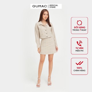 Chân váy nữ caro GUMAC phong cách Hàn Quốc sang trọng VB432