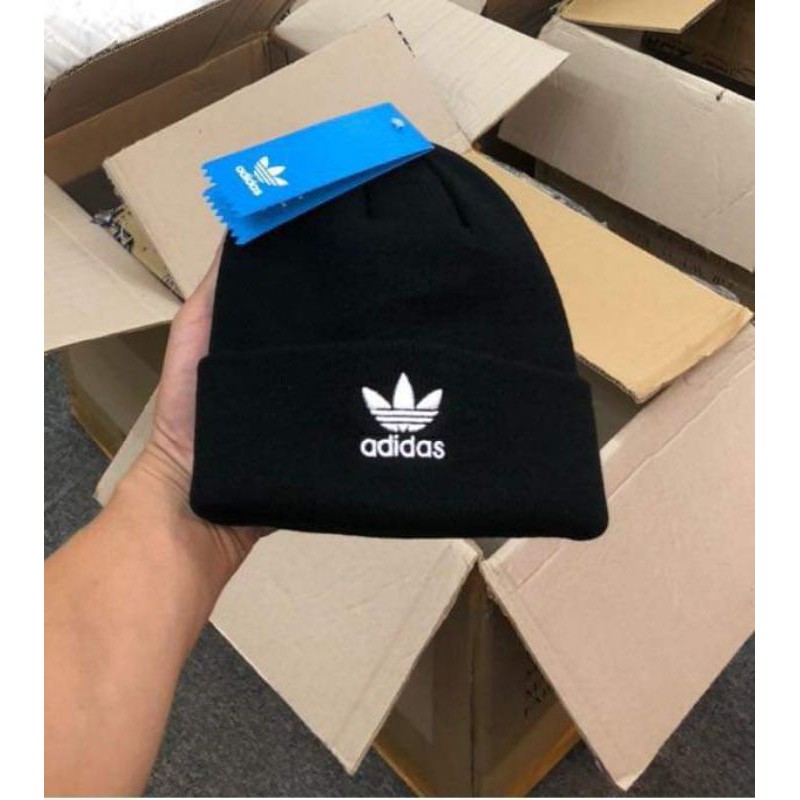 Mũ len Adidas màu đen  - Xuất dư xịn Freesize cho bé 3-15 tuổi
