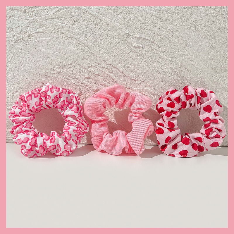 Dây Buộc Tóc Cao Su Co Giãn Màu Hồng Thời Trang Mùa Hè Xinh Xắn Cho Nữ