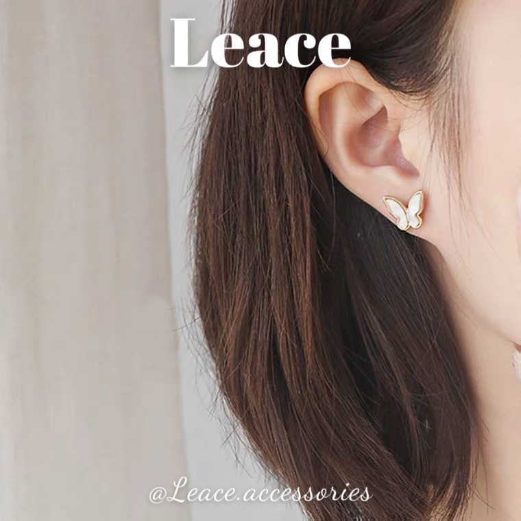 Bông tai khuyên tai hình bướm cánh xà cừ phong cách Hàn Quốc ER032,033 Leace.accessories