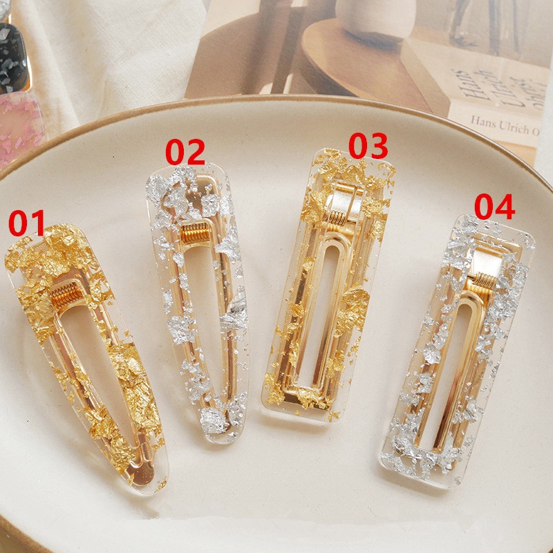 Kẹp tóc acrylic kiểu hình học phong cách cổ điển thời trang