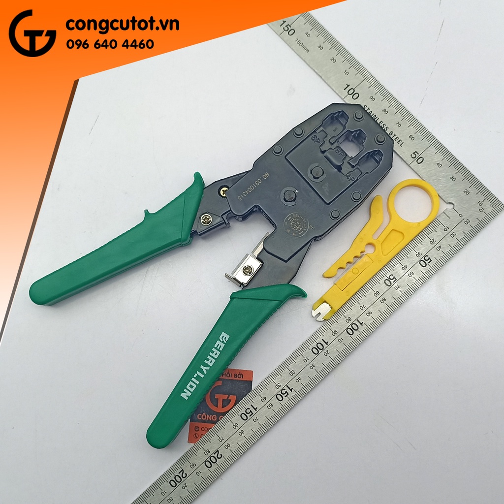 Kìm bấm đầu dây điện thoại và dây mạng 4P,6P,8P Berrylion