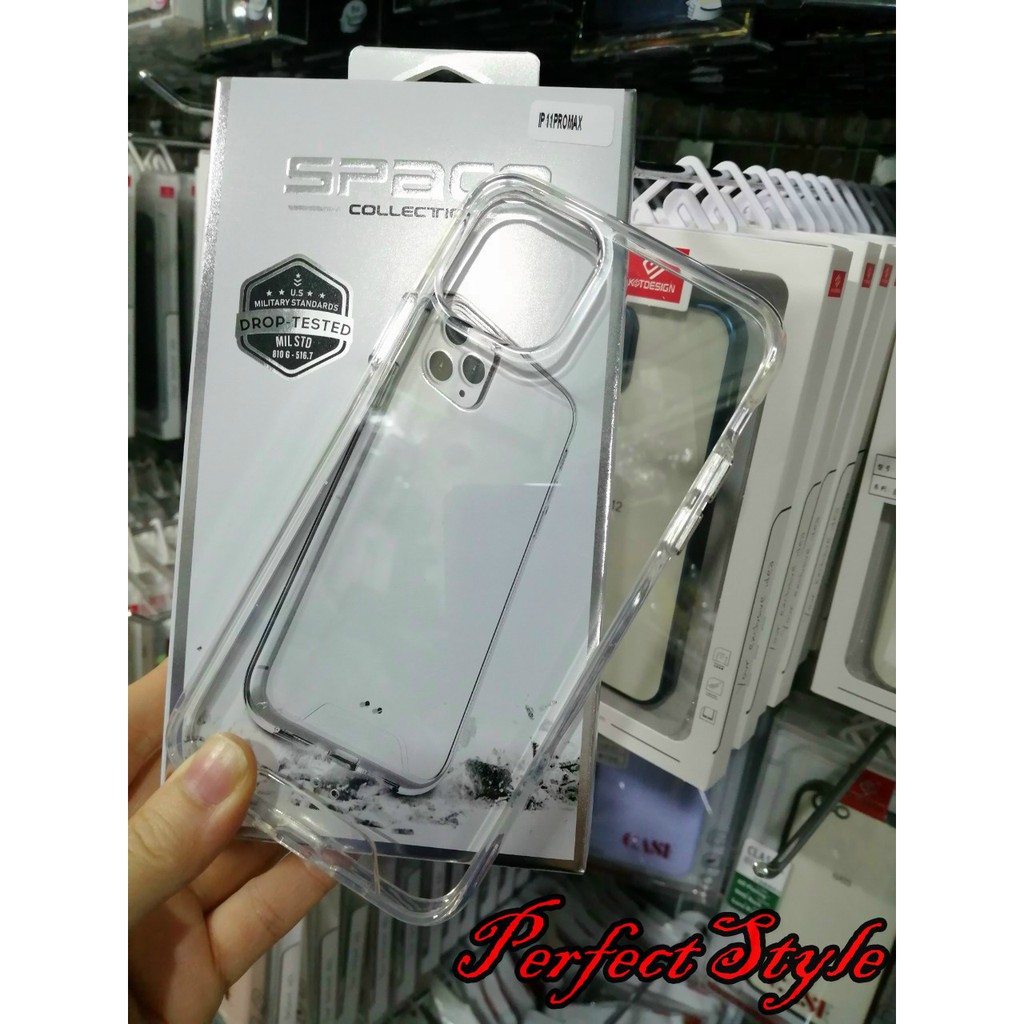 Ốp lưng Space Meka viền dẻo iPhone 1 2/ 12 Pro / 12 Pro max / 11 / 11 Pro max / x / xs / xs max chống sốc không ố màu