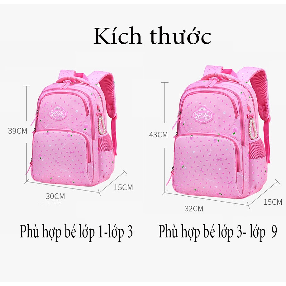 [Xả kho] Balo học sinh cho bé Chống Thấm Nước  Dành Cho Bé Gái từ lớp 1-4-12. Cặp sách cho bé gái đi học chông thấm