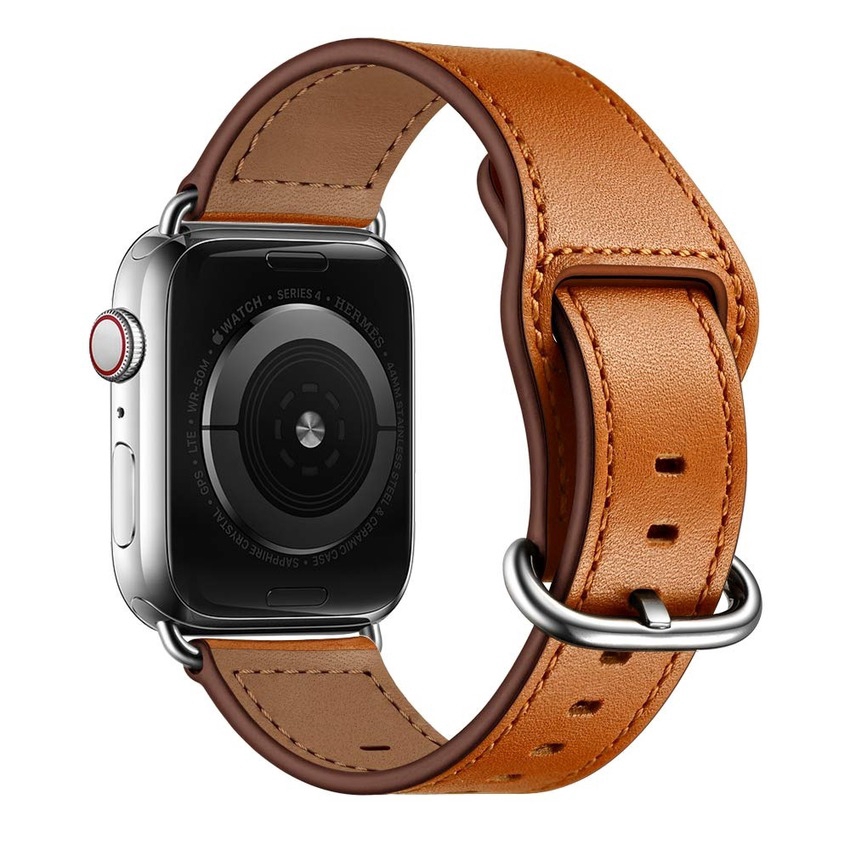 Dây Đeo Bằng Da Sang Trọng Cho Đồng Hồ Thông Minh Apple Watch Series 7 6 SE 5 4 3 2 1 iWatch 45mm 44mm 42mm 41mm 40mm 38mm