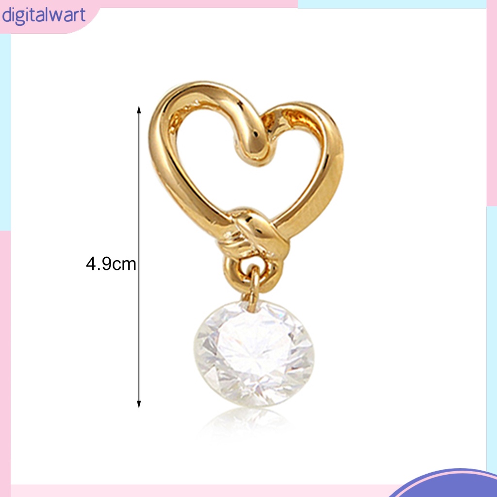 Cặp bông tai trái tim đính đá thời trang nữ