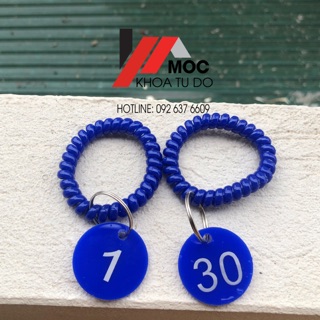 ( Sẵn hàng ) Móc khoá mica đánh số màu xanh Siêu Bền