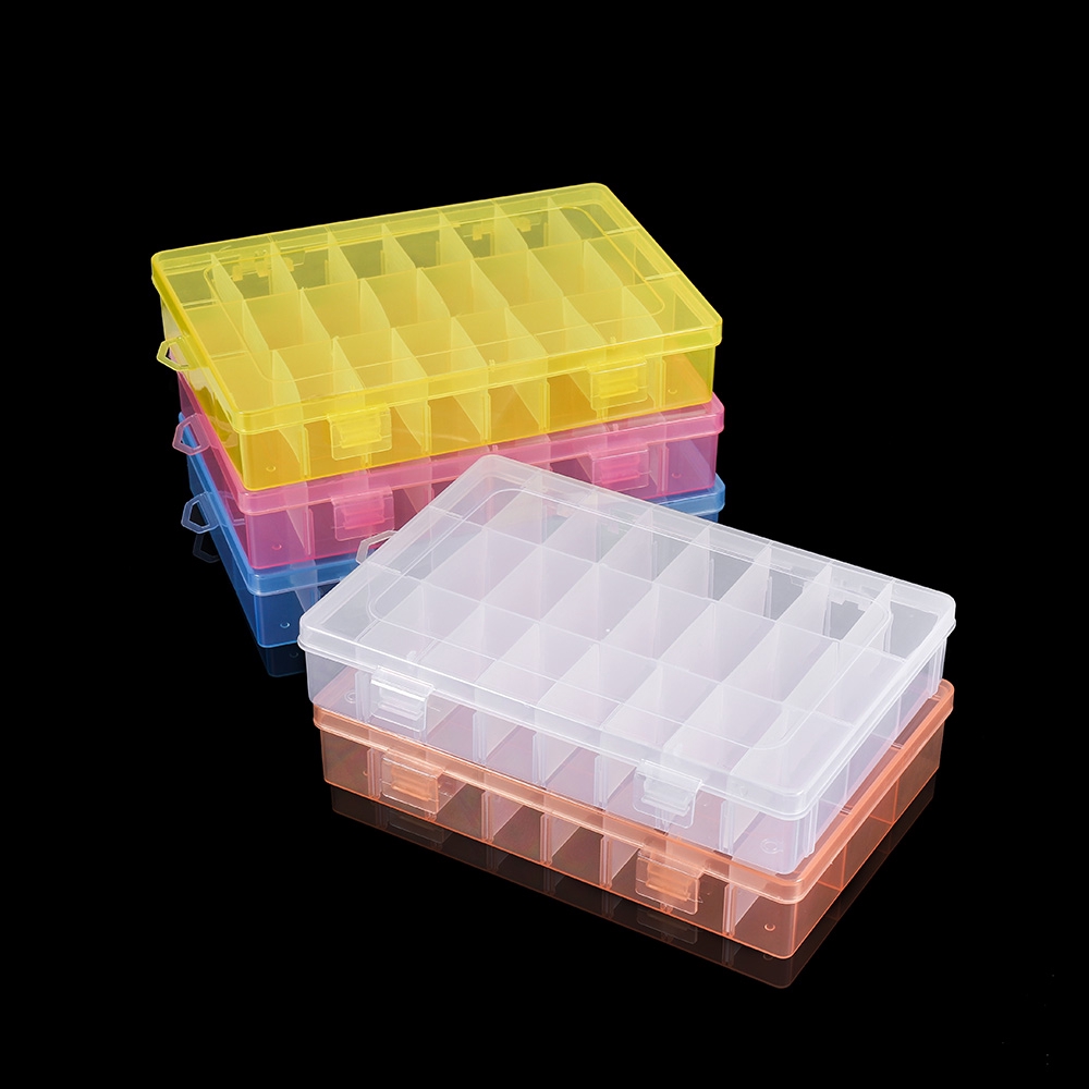 Hộp ST.KUNKKA nhựa 24 ngăn 9x13x3.6mm đựng đồ trang sức tự làm thủ công