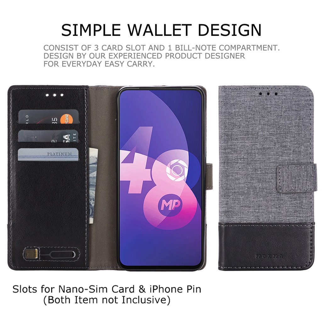 Ốp lưng điện thoại dạng ví da PU lật có khe cắm thẻ Ví dành cho Oppo A3S A7 A5S A83 F7 F9 F11 Pro Canvas Leather Case