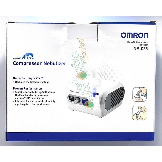 OMRON NE-C28 - Máy xông khí dung OMRON NE C28, tốc độ xông 0,4ml / phút, kích thước hạt nhỏ MMAD 3µm