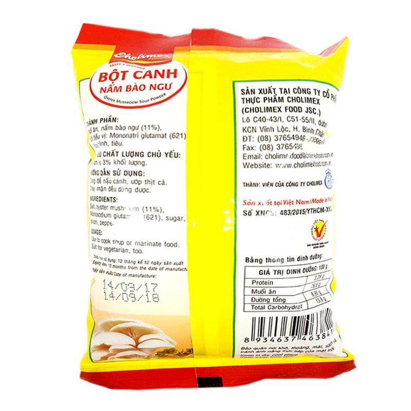 Bột Canh Cholimex Nấm Bào Ngư 180G (chay mặn đều dùng được)