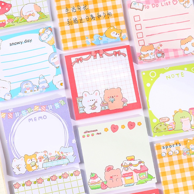 Set 50 Tấm Giấy Ghi Chú Tự Dính Hình Hoạt Hình Nhật Bản Đáng Yêu