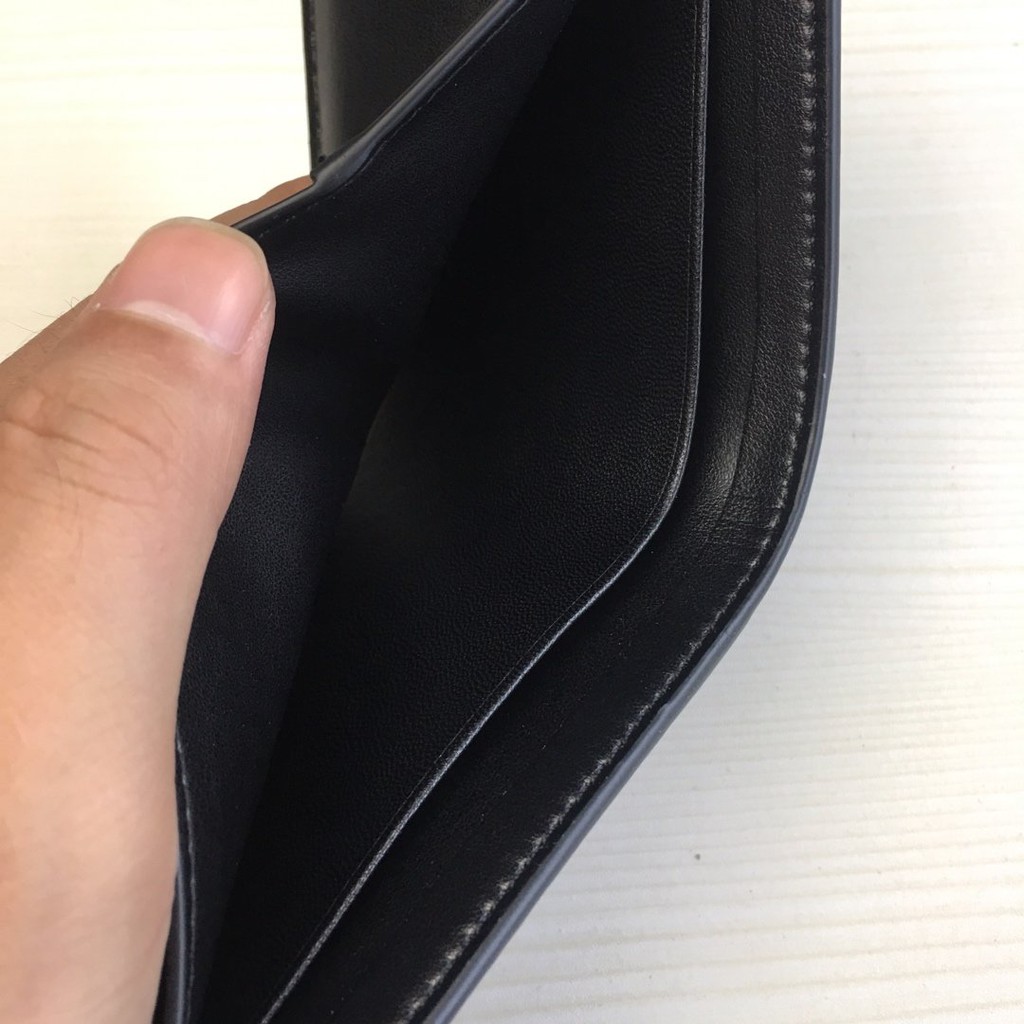 COACH Ví da gấp đôi sang trọng cổ điển  / Ví in hình đầu sói ngắn 31522