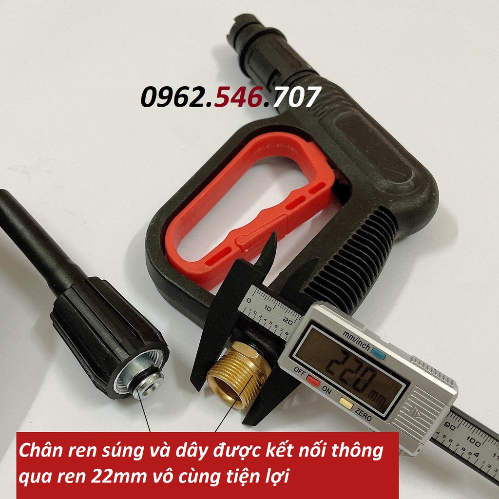 Bộ súng xịt và bình tạo bọt tuyết cho máy rửa xe áp lực cao, máy rửa xe gia đình