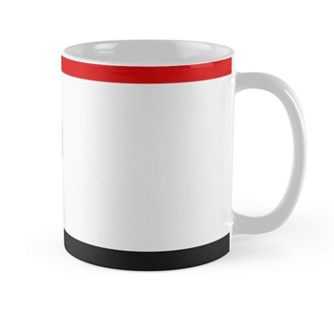 Cốc Sứ In Hình Minimalistic Manchester United Trident Design - Red, White & Black