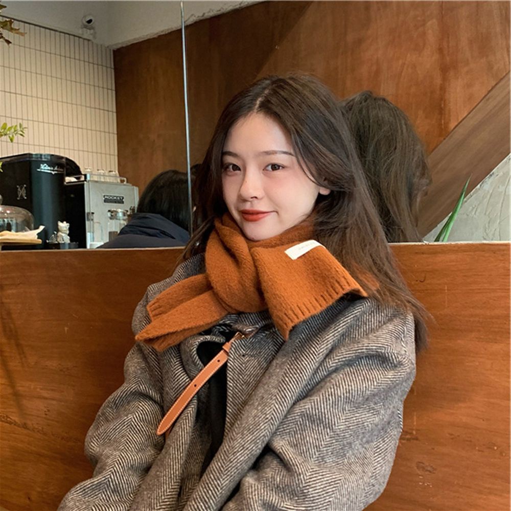 Khăn choàng cổ len cashmere màu sắc retro phong cách Hàn Quốc thanh lịch dành cho nữ
