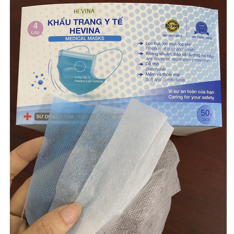 bán lẻ 01 khẩu trang y tế chính hãng HEVINA