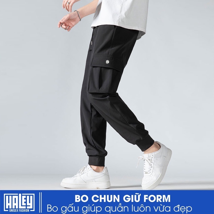 Quần jogger thể thao nam nữ unisex HALEY QD1 chất liệu cá sấu 2 da co giãn 4 chiều, không nhăn xù, quần unisex dáng rộng