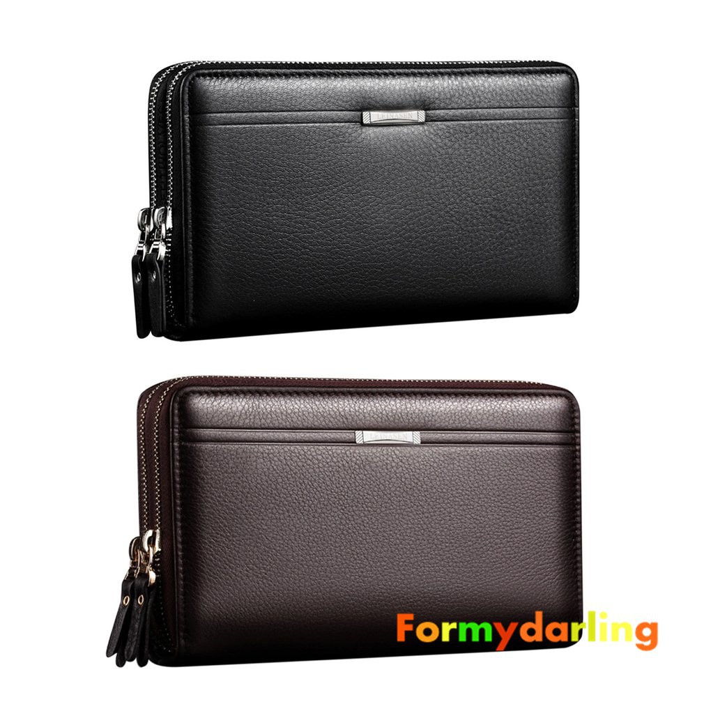 Ví nam dài chất da có khoá kéo