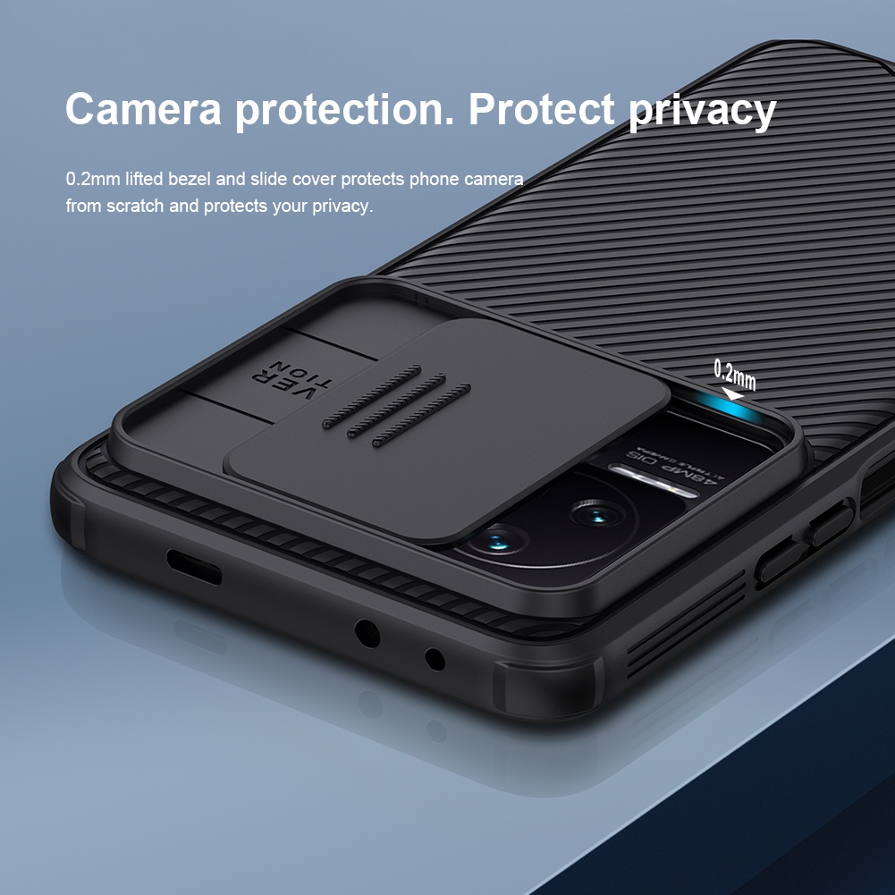 Ốp điện thoại Nillkin bằng pc+tpu chống sốc nắp trượt bảo vệ camera cho Xiaomi Redmi K50 Pro/K50