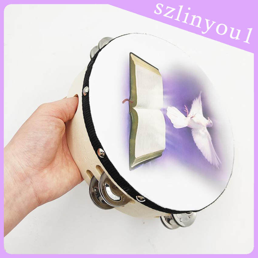 New Arrival Double Row TAMBOURINE - Metal Jingles Percussion Ergonomic Handle 8&quot;