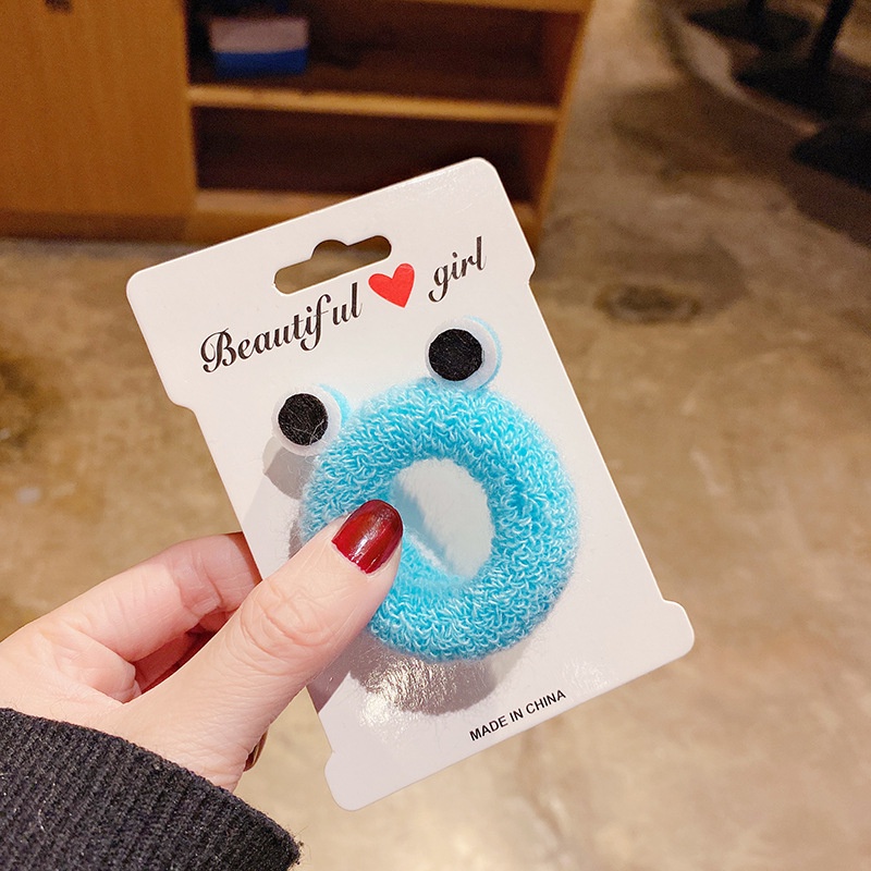 Dây buộc tóc co giãn dày dặn không đường may hình chú ếch nhỏ xinh xắn cho nữ