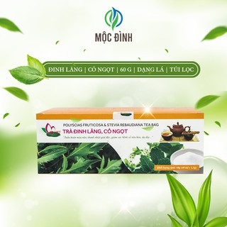 Trà Đinh Lăng, Cỏ Ngọt Sen Việt 100% Từ Thiên Nhiên Tăng Cường Sinh Lực Hộp 60g (40 Túi x1.5g)