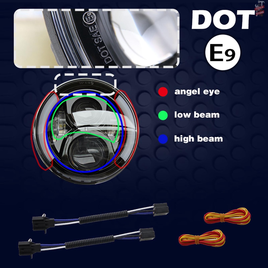 Đèn Pha LED Hình Tròn 7 Inch 12V/24V Thay Thế Cho Xe Jeep Wrangler