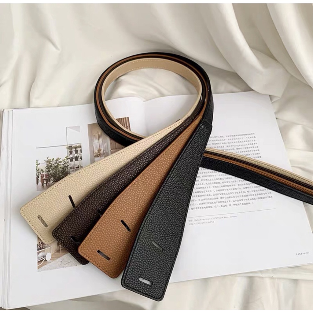 Đai váy thắt lưng da thắt nút bản to nhiều màu