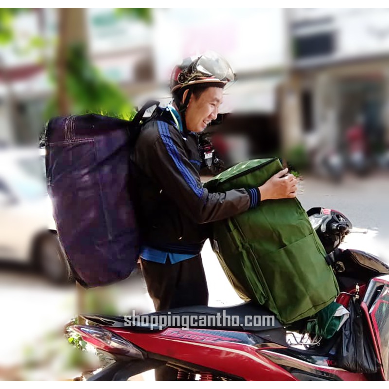 Balo giao hàng vải bố 65L balo dọn trọ vải jean 63L túi đựng quần áo chăn màn