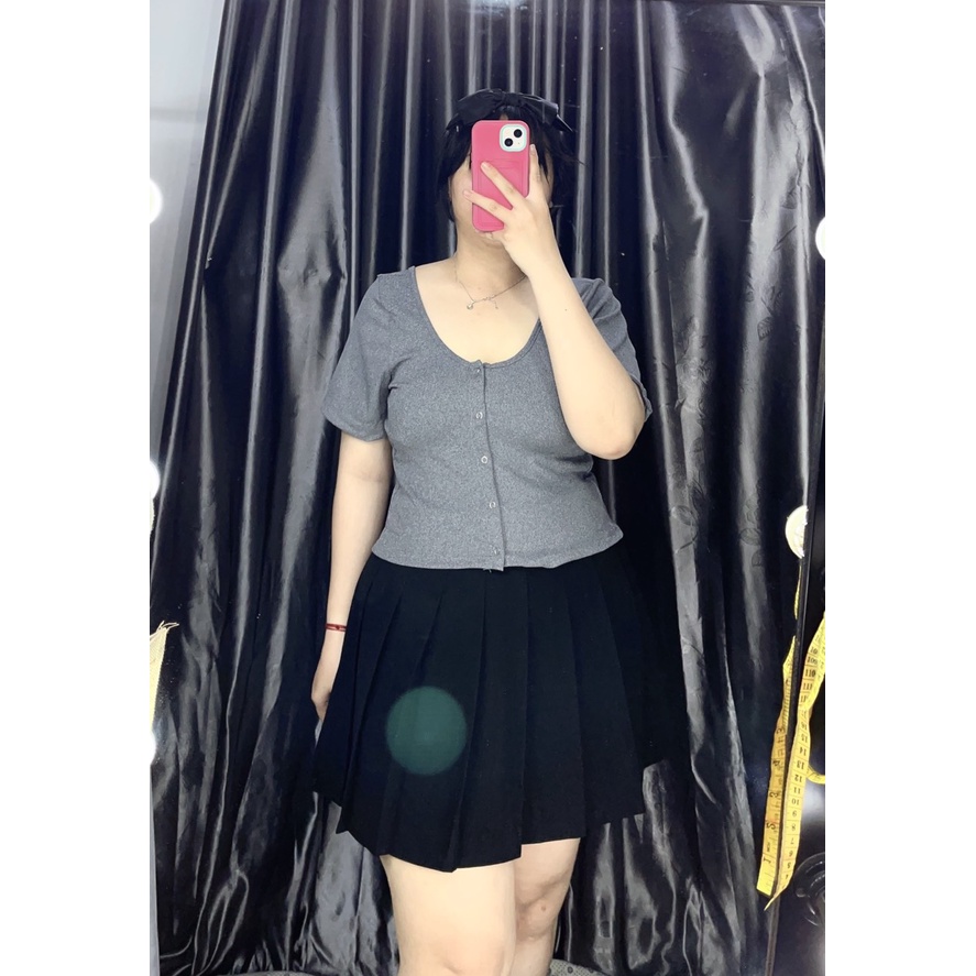 Áo thun gân cúc bấm giữa Bigsize