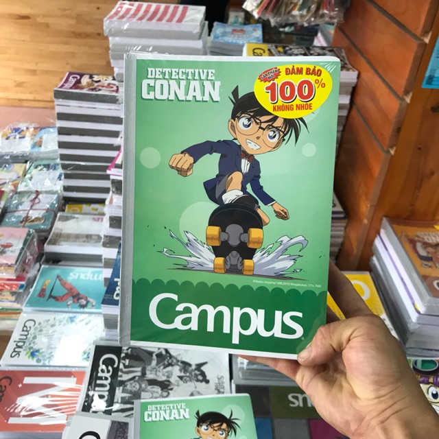 Vở 4 ô ly 80 trang Campus Conan Skateboard dòng kẻ  in chính xác, rõ nét trên trang giấy, giúp việc học tập dễ dàng