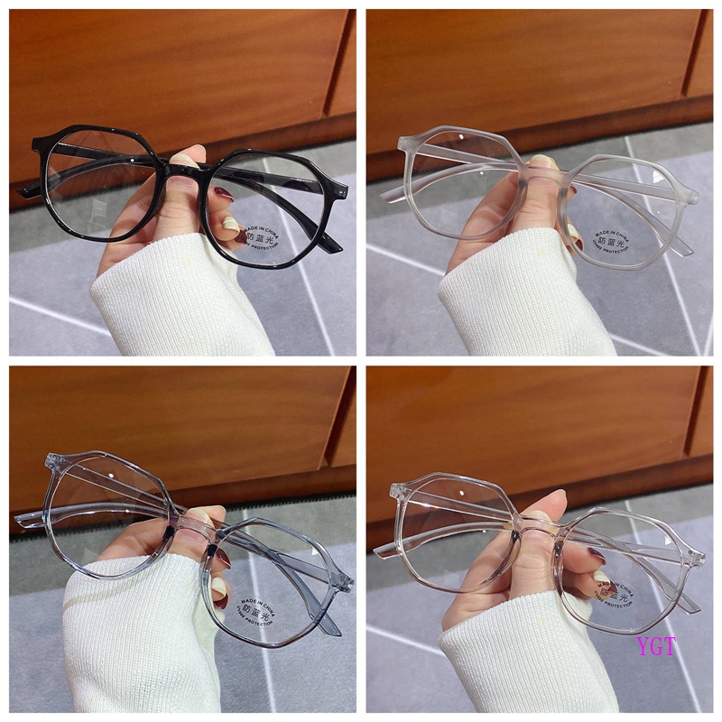 Mắt Kính Chống Tia Uv Tròng Trong Suốt Thời Trang Retro Cho Nam Nữ