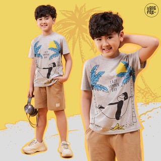 Áo Thun Hè Cho Bé Trai , Size Đại, Áo Phông Cộc Tay, Hình Con Khỉ 3-11, Chất Cotton Xuất