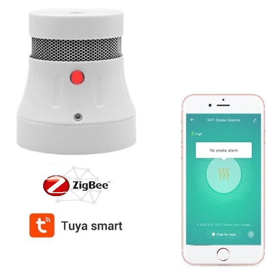 Cảm Biến Báo Cháy Báo Khói Zigbee Tuya Smart