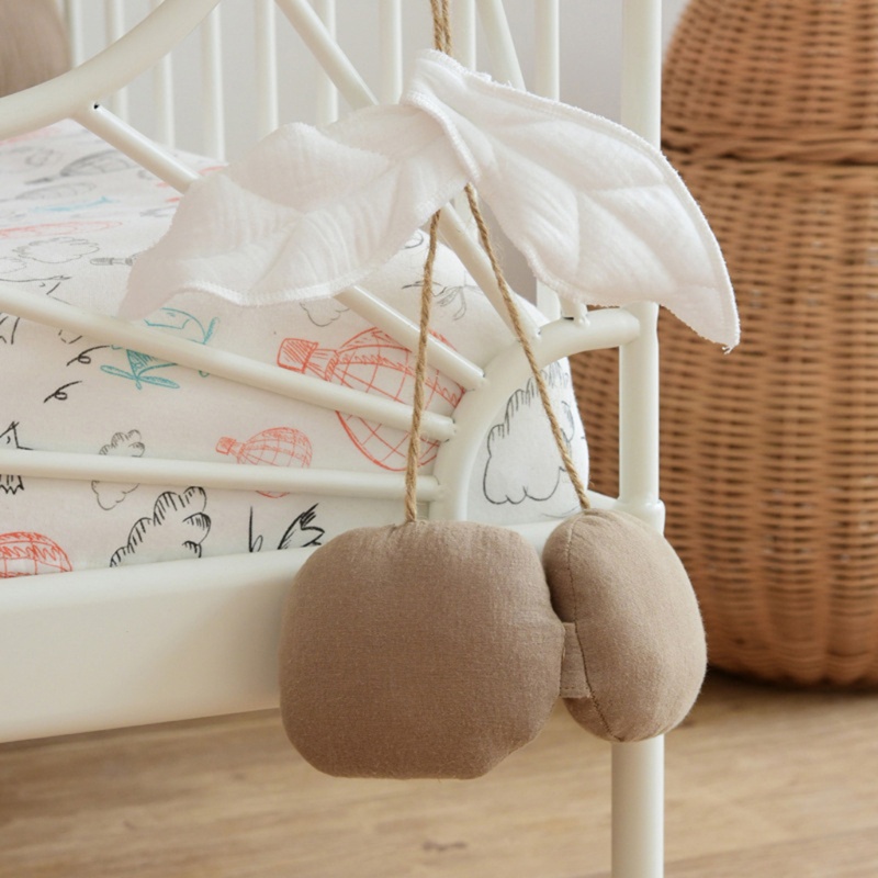 Quả Cherry Vải Cotton Treo Tường Trang Trí Phòng Bé