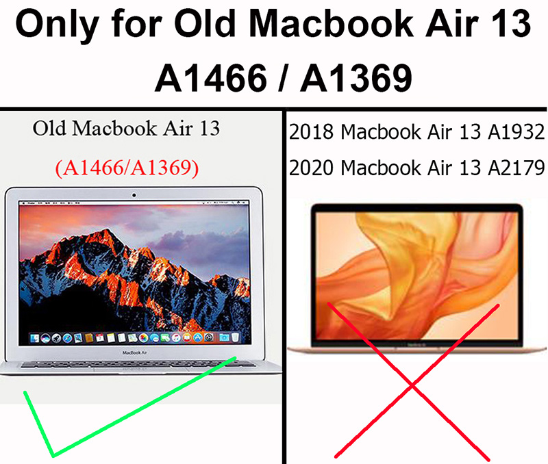 Vỏ bảo vệ lưng nhám cứng thích hợp cho Macbook Air 13 A1466 A1369 2017