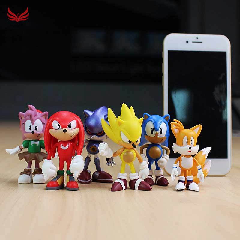 Bộ 3/ 6 mô hình nhân vật đồ chơi hoạt hình Sonic The Hedgehog đáng yêu