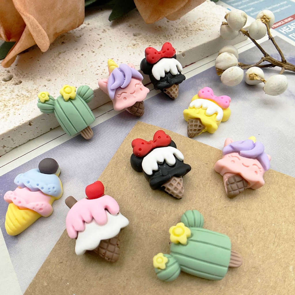 Set 20 Phụ Kiện Trang Trí Móng Tay 3D Hình Que Kem Hoạt Hình Dễ Thương