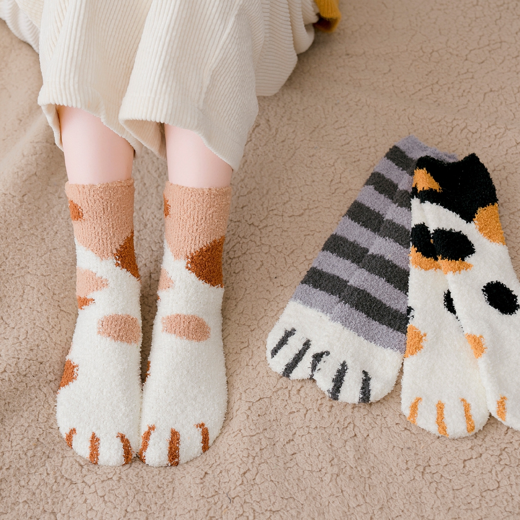 Tất bông hình chân mèo phong cách thời trang